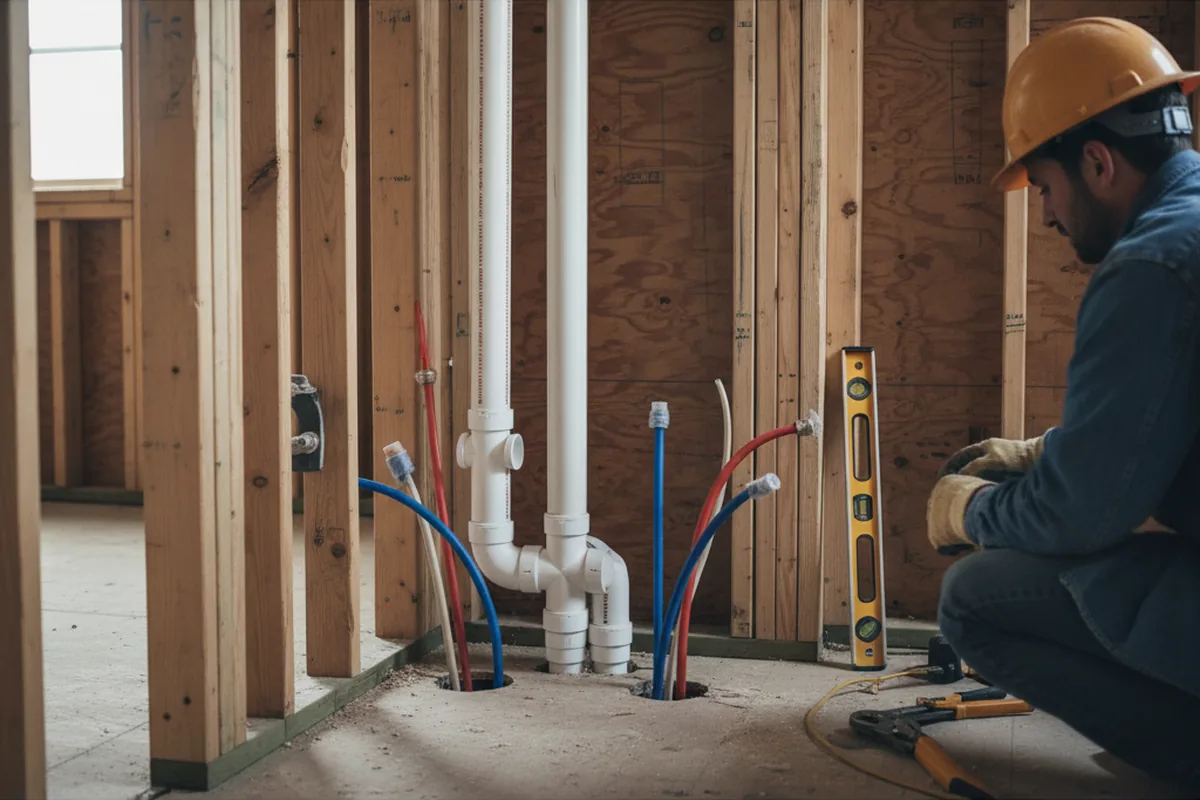 Drain and supply rough-in during Drain Cleaning in Lakeville